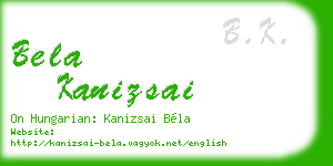 bela kanizsai business card