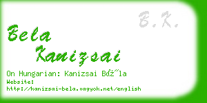 bela kanizsai business card